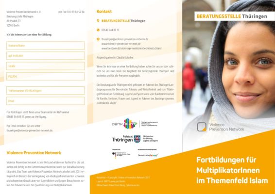 Flyer Beratungsstelle Thüringen – Fortbildungen