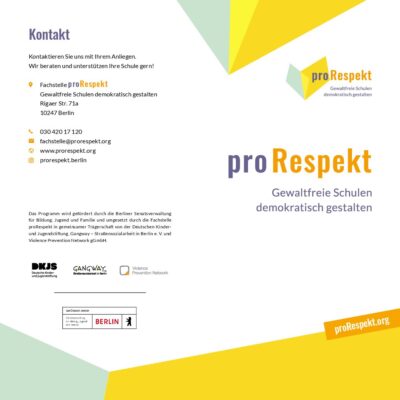 Flyer Fachstelle proRespekt