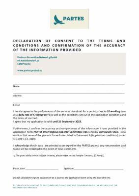 Declaration to be signed