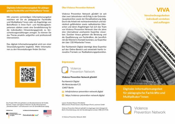 Flyer VIVA – Digitales Informationsangebot für päd. Fachkräfte