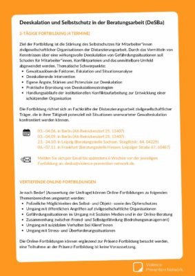 Flyer – Fortbildungen DeSBa