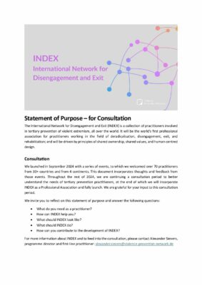 INDEX statement of purpose – for consultation