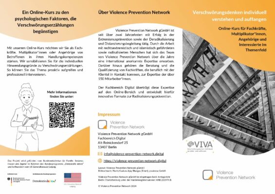 Flyer VIVA – Online-Kurs für Fachkräfte, Multiplikator*innen, Angehörige und Interessierte im Themenfeld