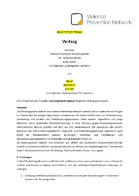 Mustervertrag Evaluation BS Sachsen