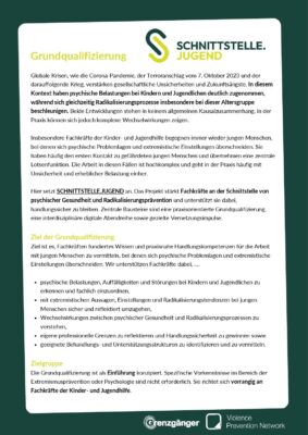 SCHNITTSTELLE.JUGEND Infoblatt Grundqualifizierung