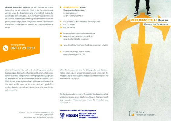 Flyer Beratungsstelle Hessen – Deradikalisierung, 2026